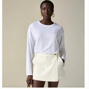 J.Crew Relaxed Linen Long Sleeve Tee L NWT Shirt Crewneck CI047 J.Crew Top